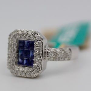 EFFy BH 14k White Gold Sapphire And Diamond Ring